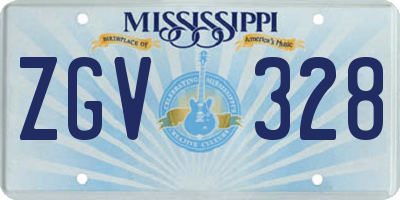 MS license plate ZGV328