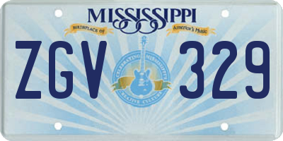 MS license plate ZGV329