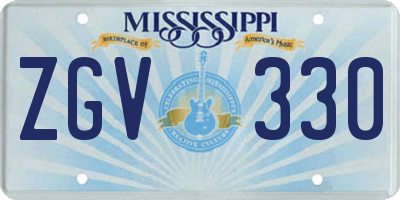 MS license plate ZGV330
