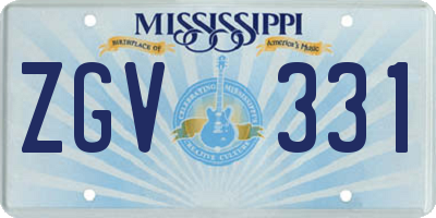 MS license plate ZGV331