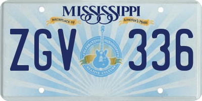 MS license plate ZGV336