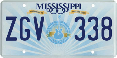 MS license plate ZGV338