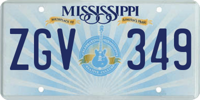 MS license plate ZGV349