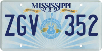 MS license plate ZGV352