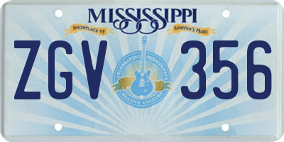 MS license plate ZGV356