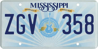 MS license plate ZGV358