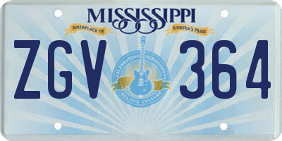 MS license plate ZGV364