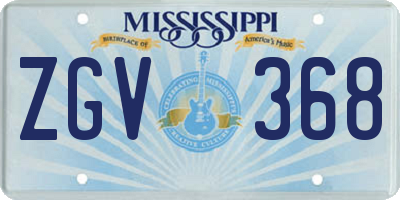 MS license plate ZGV368