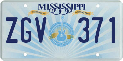 MS license plate ZGV371