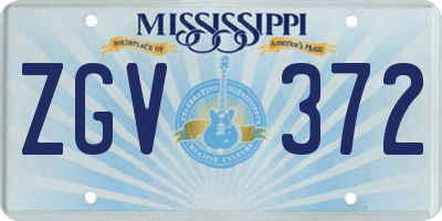 MS license plate ZGV372