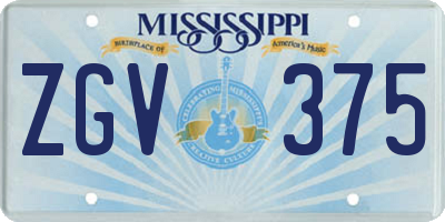 MS license plate ZGV375