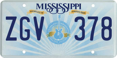 MS license plate ZGV378