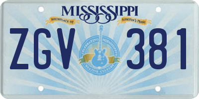 MS license plate ZGV381