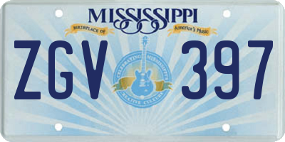 MS license plate ZGV397