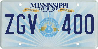 MS license plate ZGV400