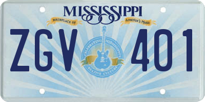 MS license plate ZGV401