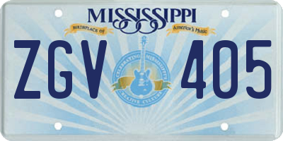 MS license plate ZGV405