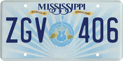 MS license plate ZGV406
