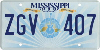 MS license plate ZGV407