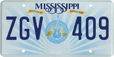 MS license plate ZGV409
