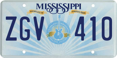 MS license plate ZGV410