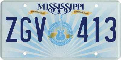 MS license plate ZGV413