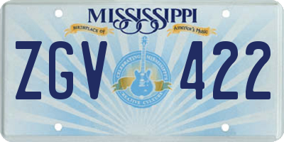 MS license plate ZGV422
