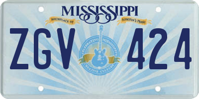 MS license plate ZGV424