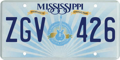 MS license plate ZGV426
