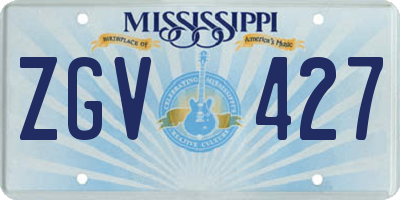 MS license plate ZGV427