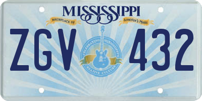MS license plate ZGV432