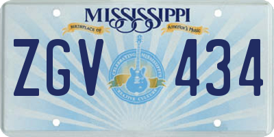 MS license plate ZGV434