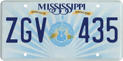 MS license plate ZGV435