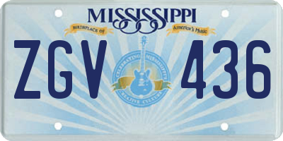 MS license plate ZGV436