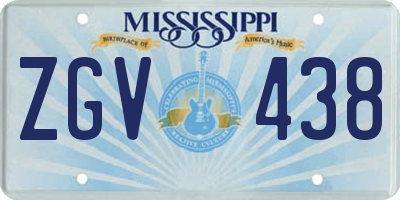 MS license plate ZGV438