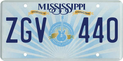 MS license plate ZGV440