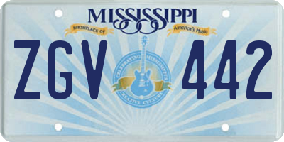 MS license plate ZGV442