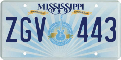 MS license plate ZGV443