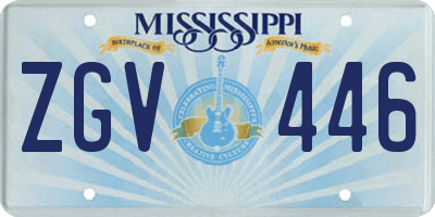 MS license plate ZGV446