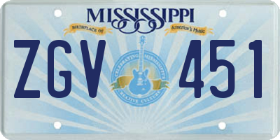 MS license plate ZGV451