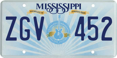 MS license plate ZGV452