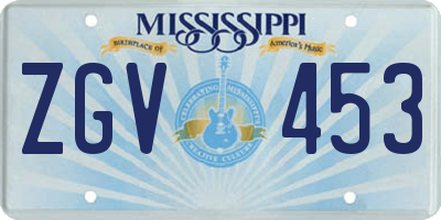 MS license plate ZGV453