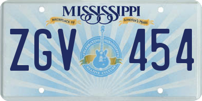 MS license plate ZGV454