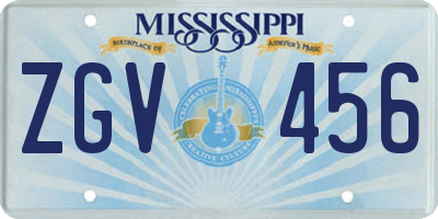 MS license plate ZGV456