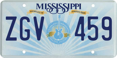 MS license plate ZGV459