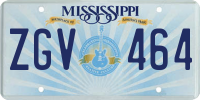 MS license plate ZGV464