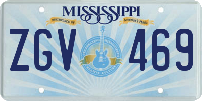 MS license plate ZGV469