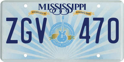 MS license plate ZGV470