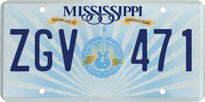 MS license plate ZGV471