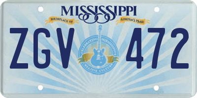 MS license plate ZGV472